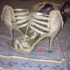 Silver high heels